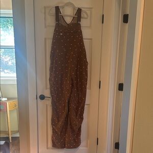 Duluth Trading Co Brown Overalls with White Pattern